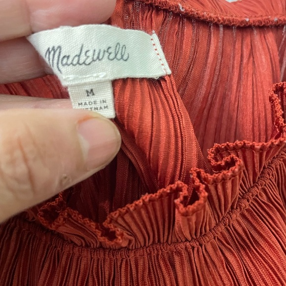 MADEWELL Nicole Pleaded Ruffled Top - Picture 2 of 7